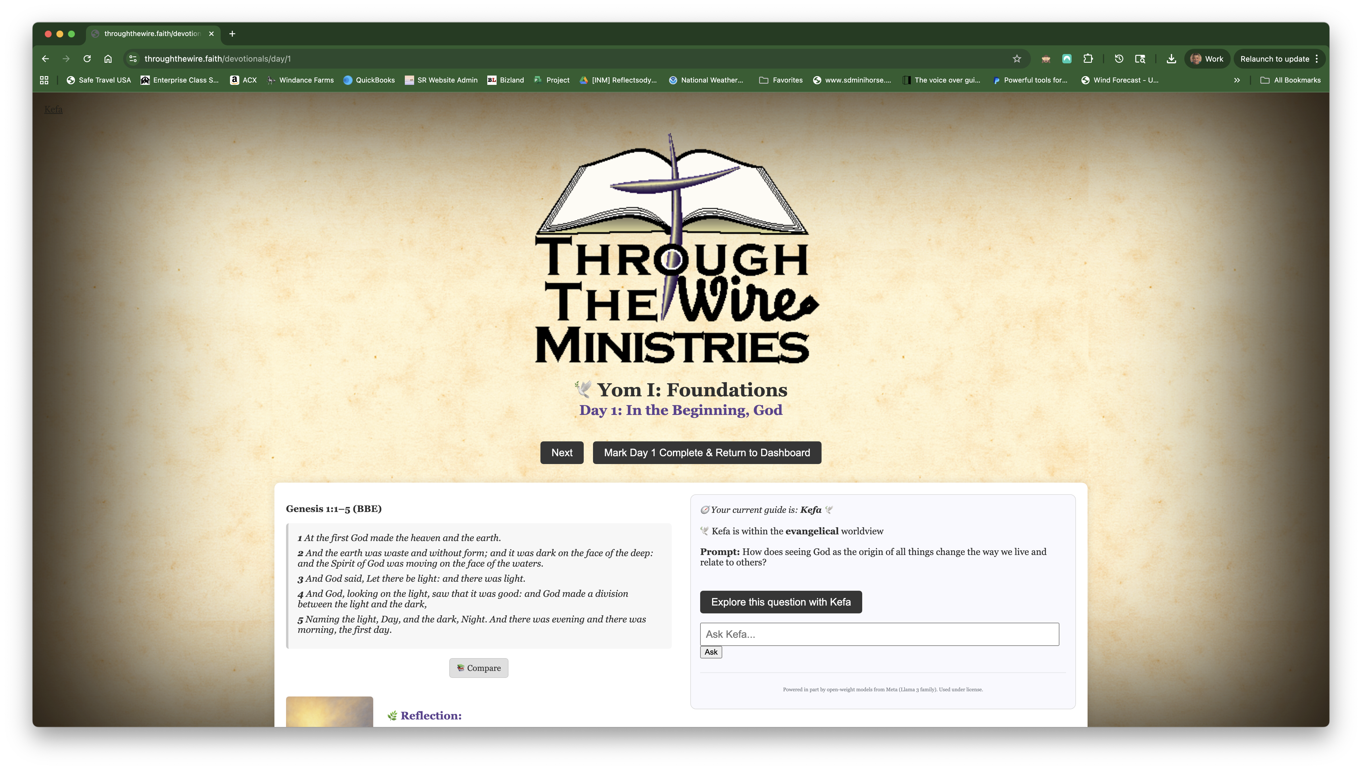 Daily devotional screenshot
